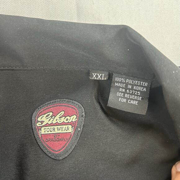 Gibson Guitar Tour Wear Shirt By Dragonfly Zebra Embroidered Guitars Men's XXL - Picture 6 of 9